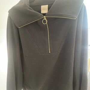 Varley Vine Black and Gold Zip Up Sweater